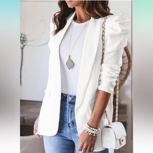 Women's Blazer w/ Puff Sleeves